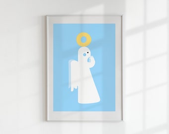 Angel Printable Poster - Modern Nursery Decor, Digital Download