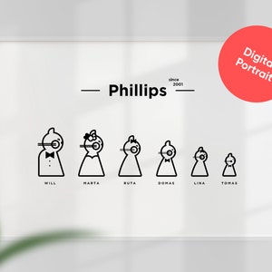 Personalised Cat Kitten Family Wall Art, Minimalist Animal Family, Housewarming or Anniversary Gift, Digital Files