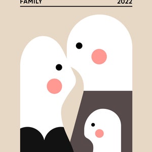 Custom Family illustration inspired by Bauhaus style, Custom Anniversary family art, Family Gift idea, New Home gift, Digital wall art image 6