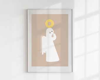 Guardian Angel Prayer Print - Modern Nursery Decor, Christmas Gift - Digital Download Poster