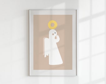 Guardian Angel Nursery Print: Modern Prayer Art (Digital Download)