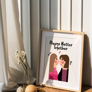 Long Distance Mom and Daughter Gift, Personalized Moving Away Gift For Mother's Day, Personalised Mothers Keepsake, Digital Download image 4