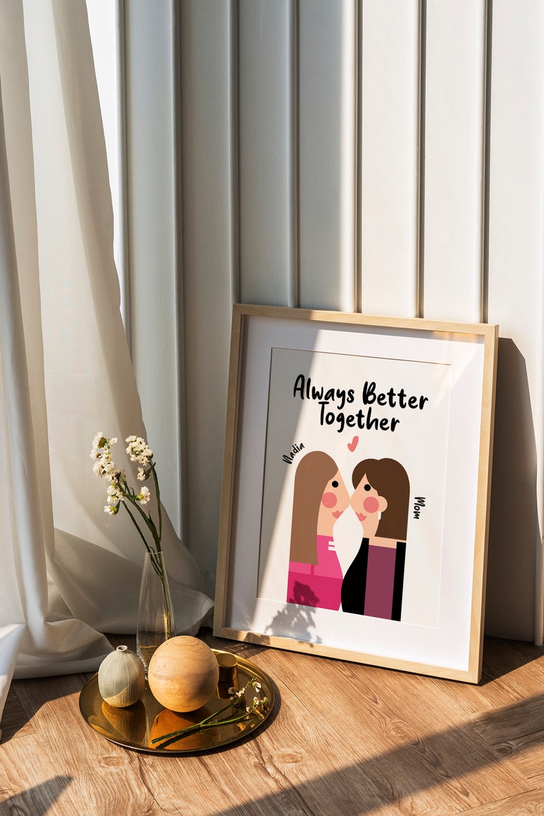 Long Distance Mom and Daughter Gift, Personalized Moving Away Gift For Mother's Day, Personalised Mothers Keepsake, Digital Download image 4