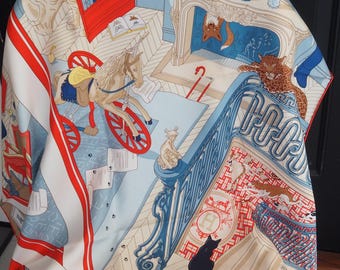 HERMES⭐️エルメス　カレ90 ルナパーク　LUNA シルク ヴィンテージ・中古】エルメス HERMES カレ90 シルクスカーフ