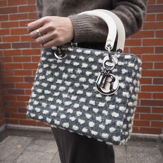 Christian Dior Lady Dior Tote Bag hand Canvas Whit