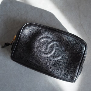 Chanel Cc Cosmetic Pouch Quilted Caviar