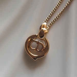 クリスチャン・ディオール ネックレス CDロゴ ヴィンテージ メタル