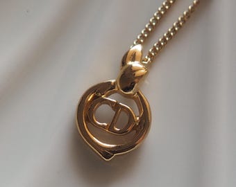 クリスチャン・ディオール ネックレス CDロゴ ヴィンテージ メタル