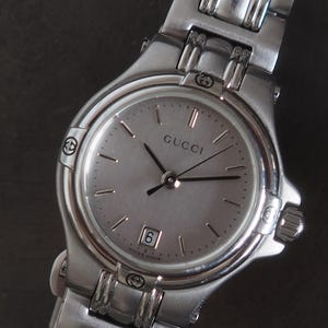 GUCCI Watch Wristwatch GG Silver Stainless steel Ladies Old Vintage Authentic