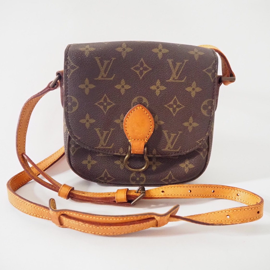 PVC - Hand - Saint - Bag - Louis - Leather - brown print monogram