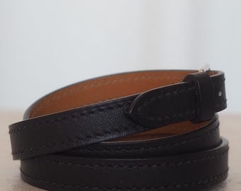 HERMÈS エトリヴィエール ブレスレット ブラック レザー シルバー