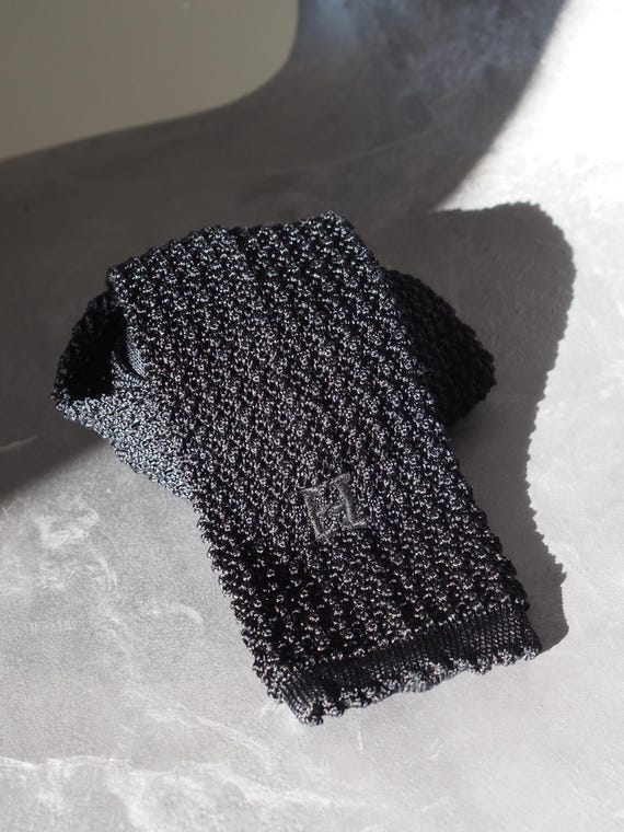 HERMES ニットタイ ブラック シルク ヴィンテージ 本物 - Etsy 日本