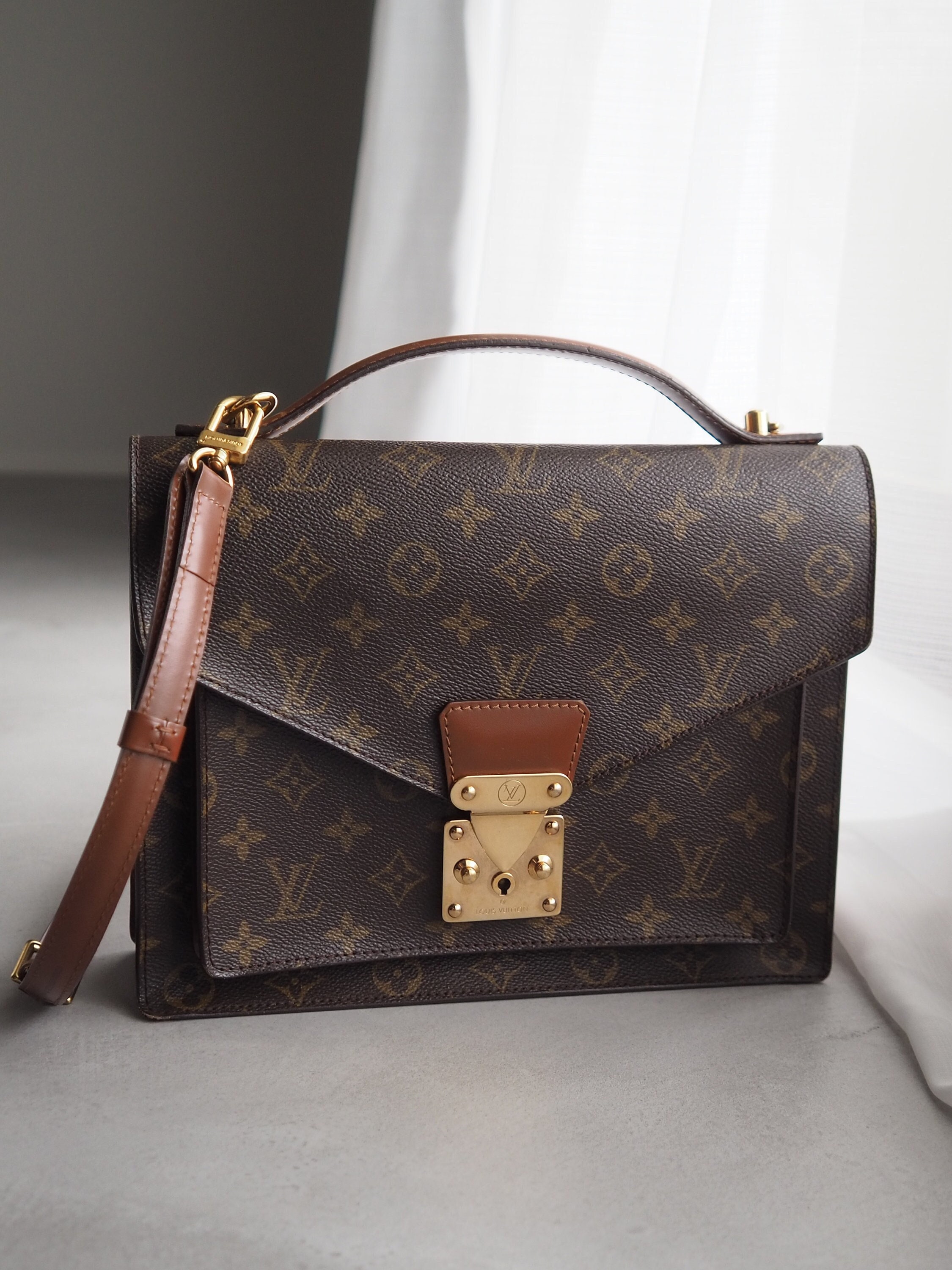 Authentic Louis Vuitton Monogram Monceau 2Way Shoulder Hand Bag M51185 LV  8087E
