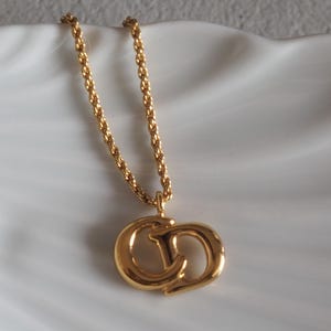 クリスチャン・ディオール ネックレス CDロゴ ヴィンテージ メタル