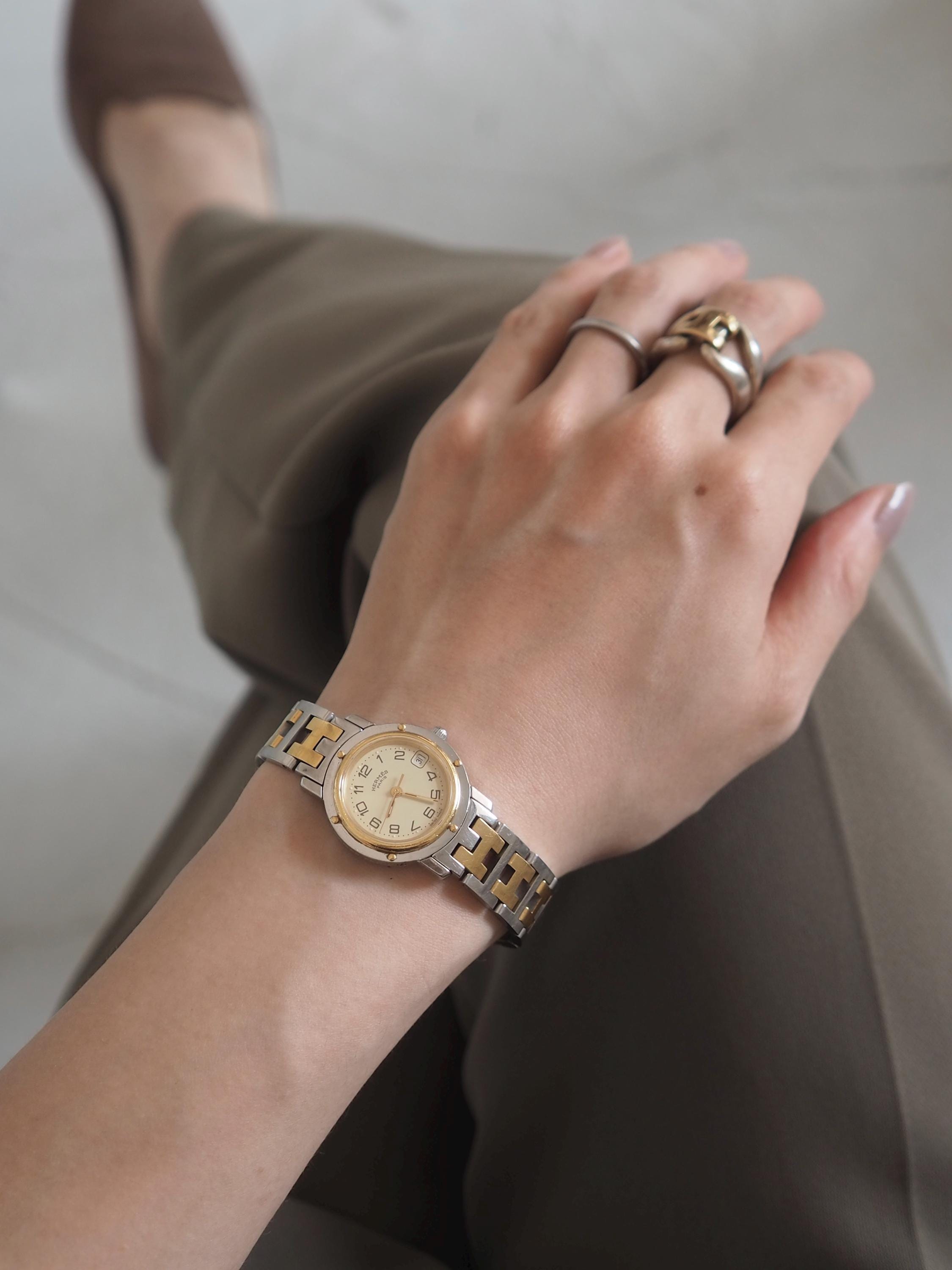 HERMES Clipper Watch Watches Stainless Steel Ladies Silver  display picture 1