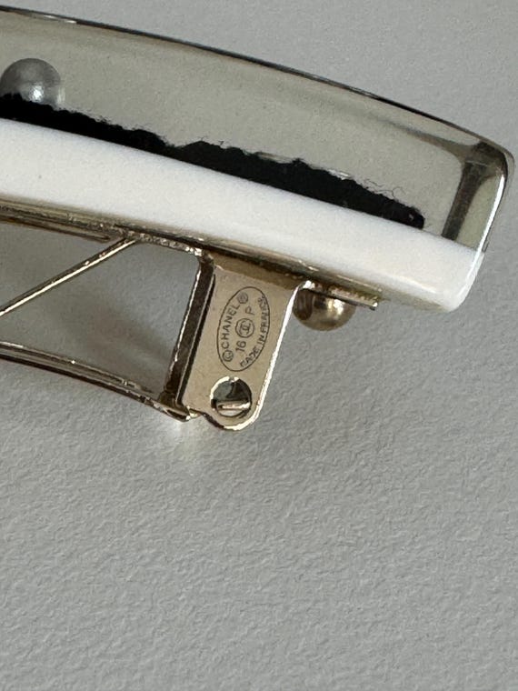 シャネル ココマーク フラワー レース ヘアクリップ バレッタ ホワイト