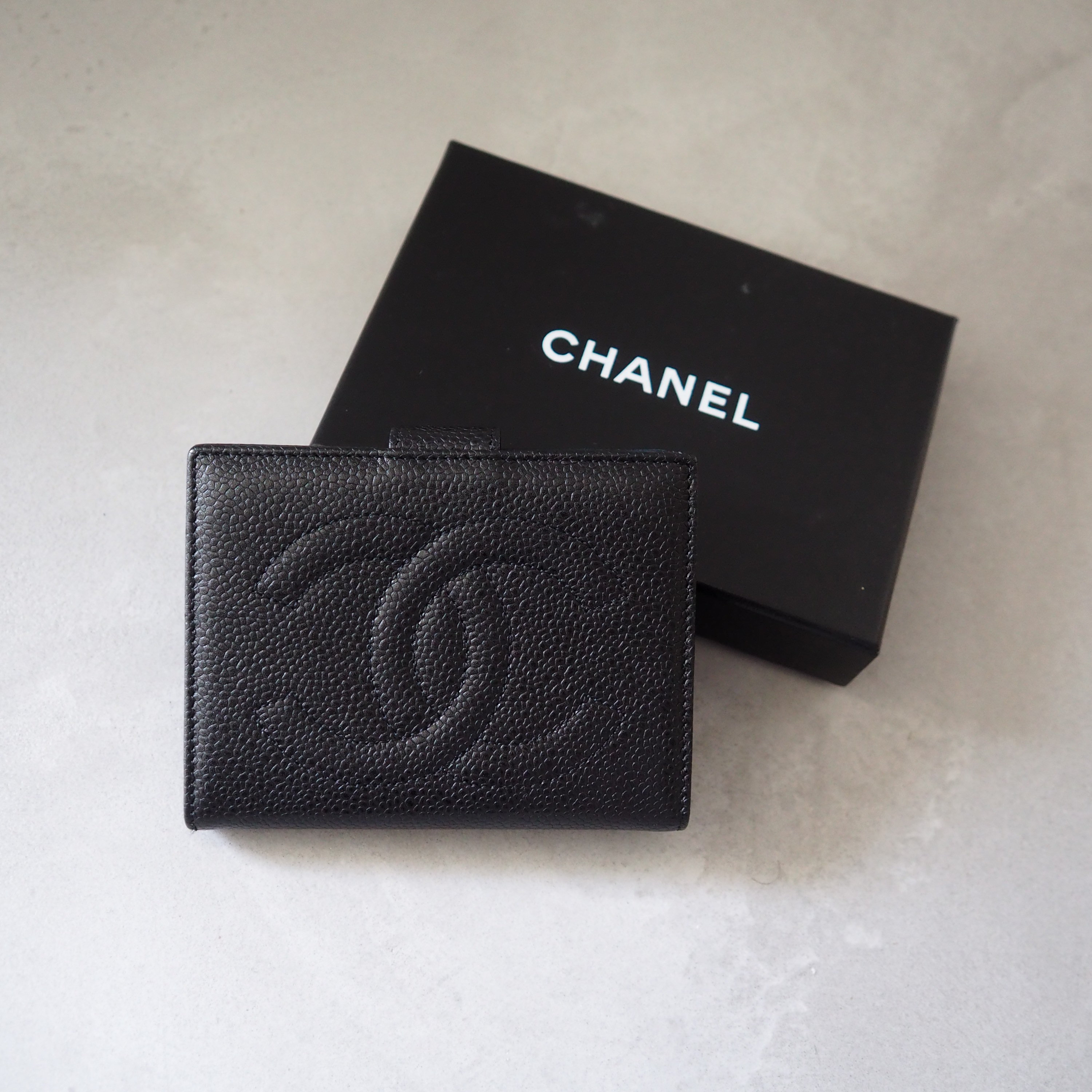 New CHANEL 23B Classic Flap Large Long Wallet Caviar Leather BIG