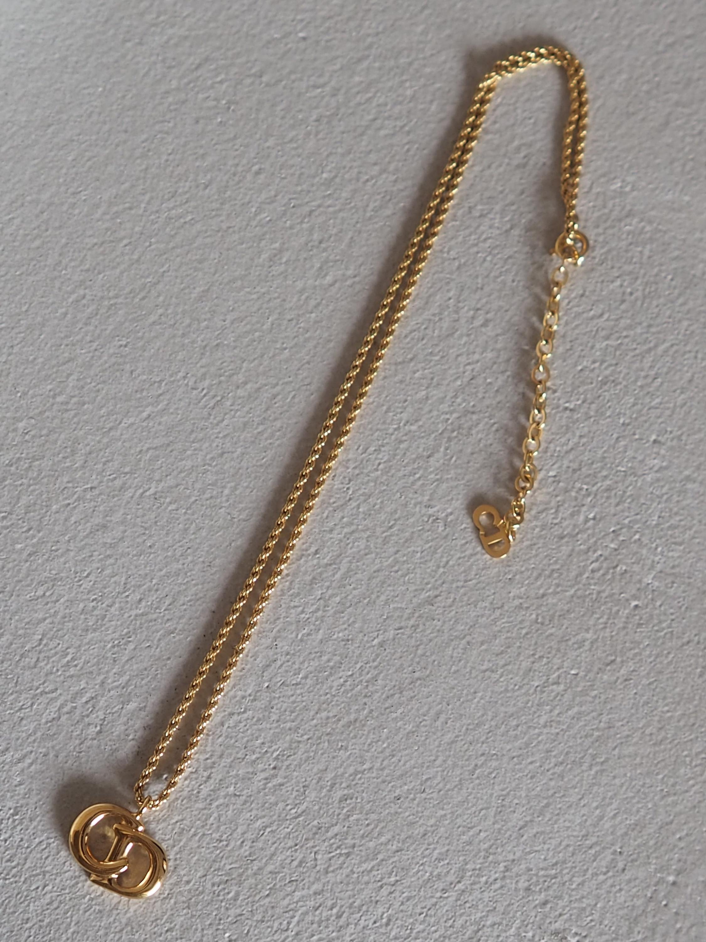 クリスチャン・ディオール ネックレス CDロゴ ヴィンテージ メタル