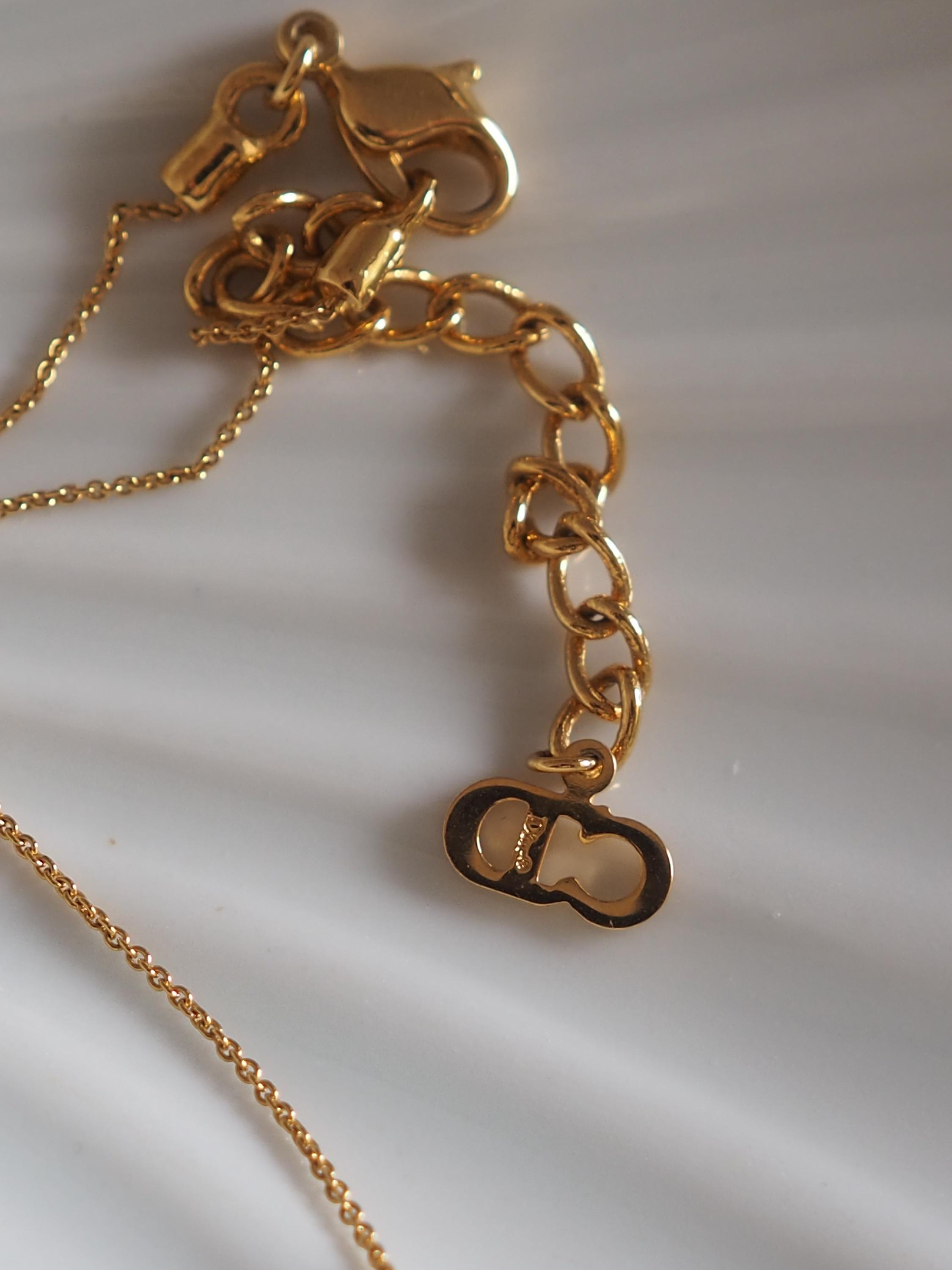 Christian Dior Necklace CD Logo Vintage Metal Gold Authentic - Etsy