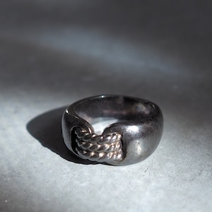 HERMES Suroit Seil Twist-Ring sv 925er Silber Größe 51 (US) 4.5 Vintage authentisch