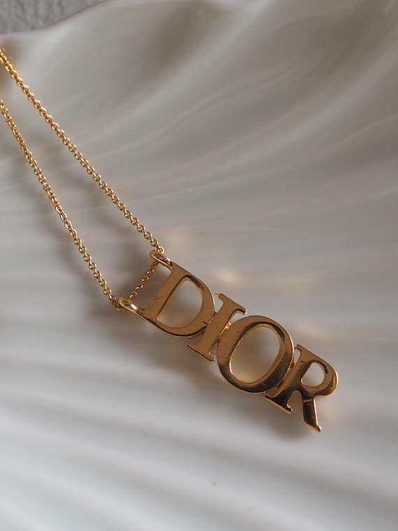 Christian Dior Necklace CD Logo Vintage Metal Gold Authentic - Etsy