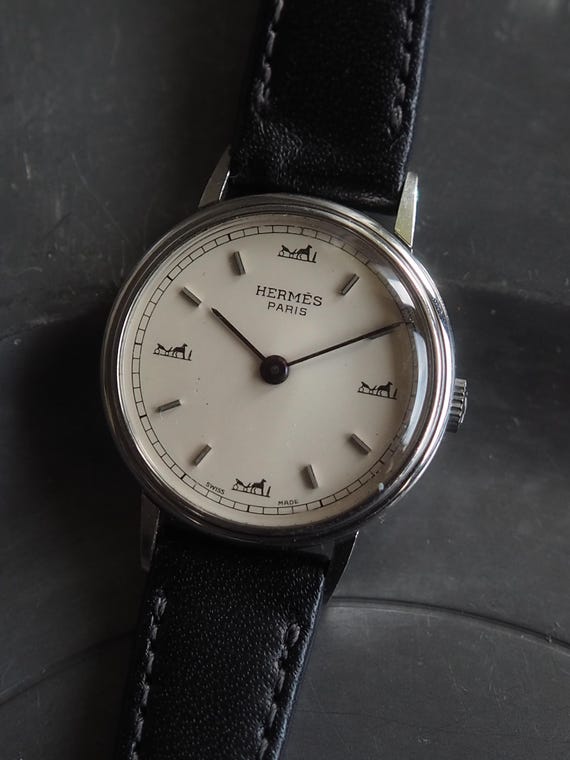 HERMES】vintage pierce HERMES Vintage Hand-wound Watch Wristwatch