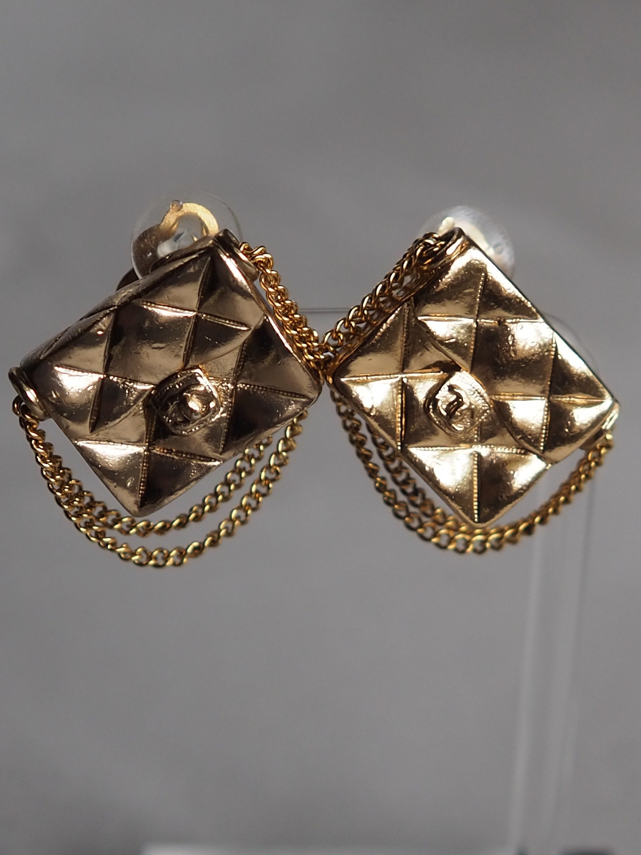 Chanel Clear Vintage Strass Clip-On Earrings