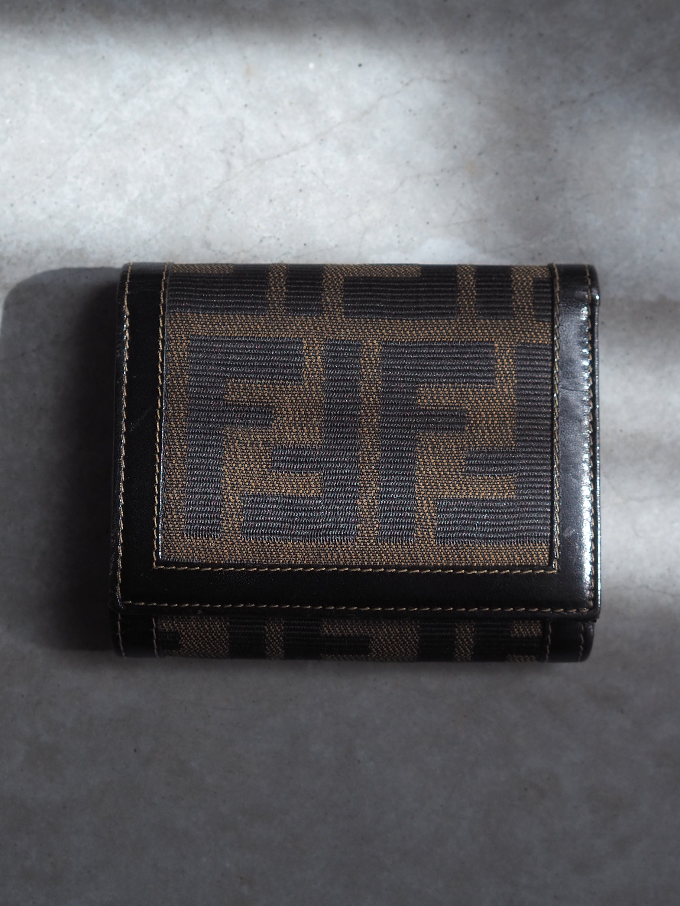 Fendi Black Zucca FF Logo Leather Belt Kit S