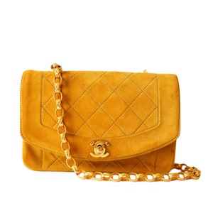 Chanel Pharrell Flap Bag Quilted Suede XXL Yellow