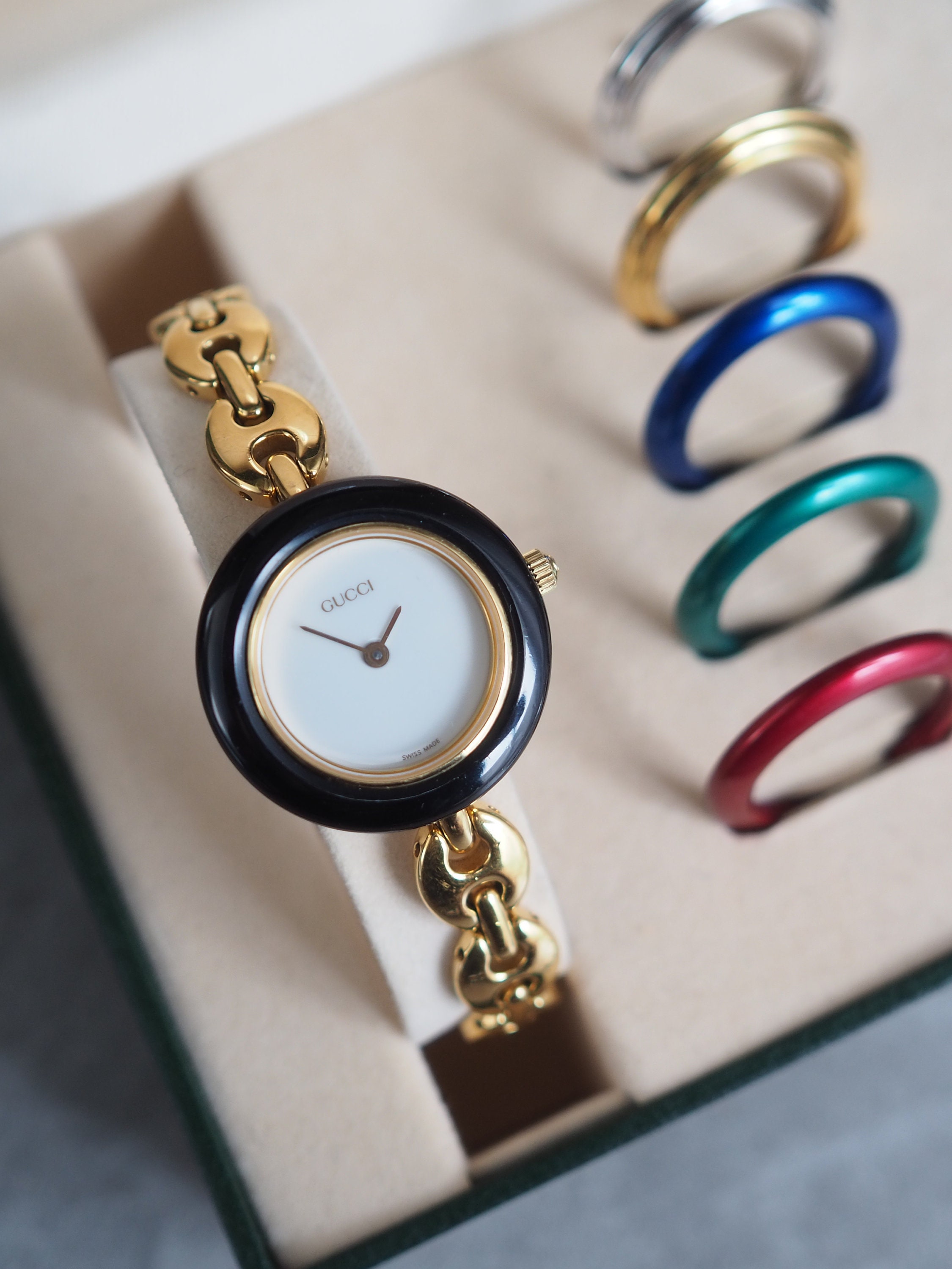 BURBERRY 9100L Change Bezel 6 Colors Two-Tone Womens Watch RARE for sale  online | eBay