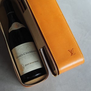 LOUIS VUITTON Vintage Natural Leather 90's Wine Carrier 