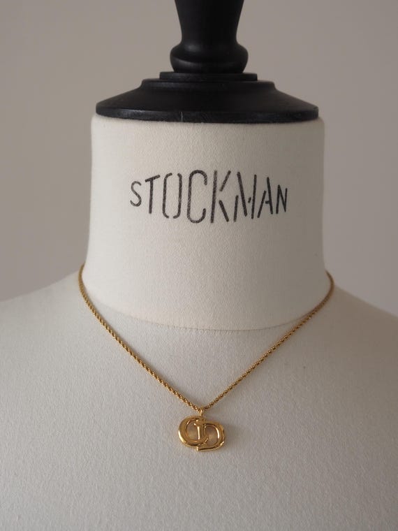 Christian Dior Necklace CD Logo Vintage Metal Gold Authentic - Etsy