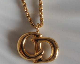 クリスチャン・ディオール ネックレス CDロゴ ヴィンテージ メタル