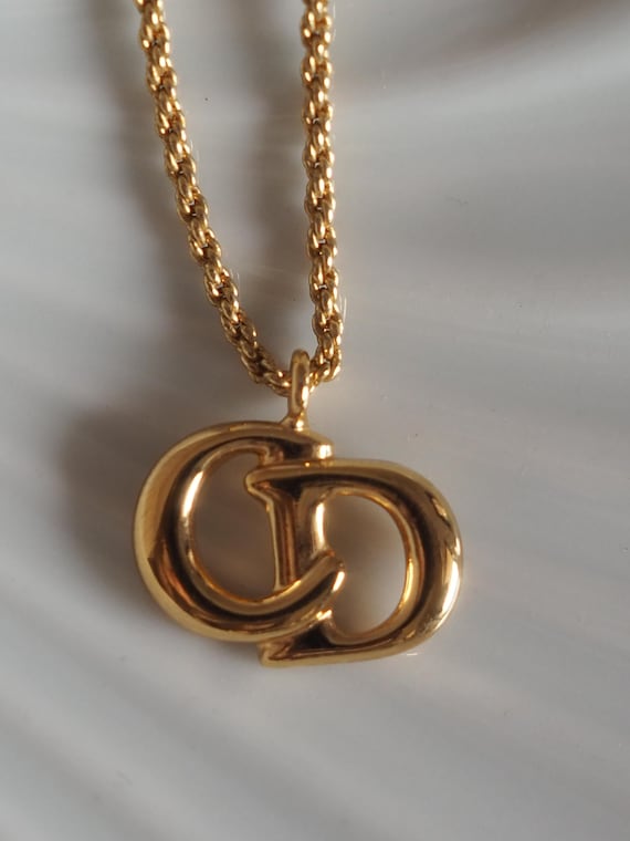 Christian Dior Necklace CD Logo Vintage Metal Gold Authentic - Etsy