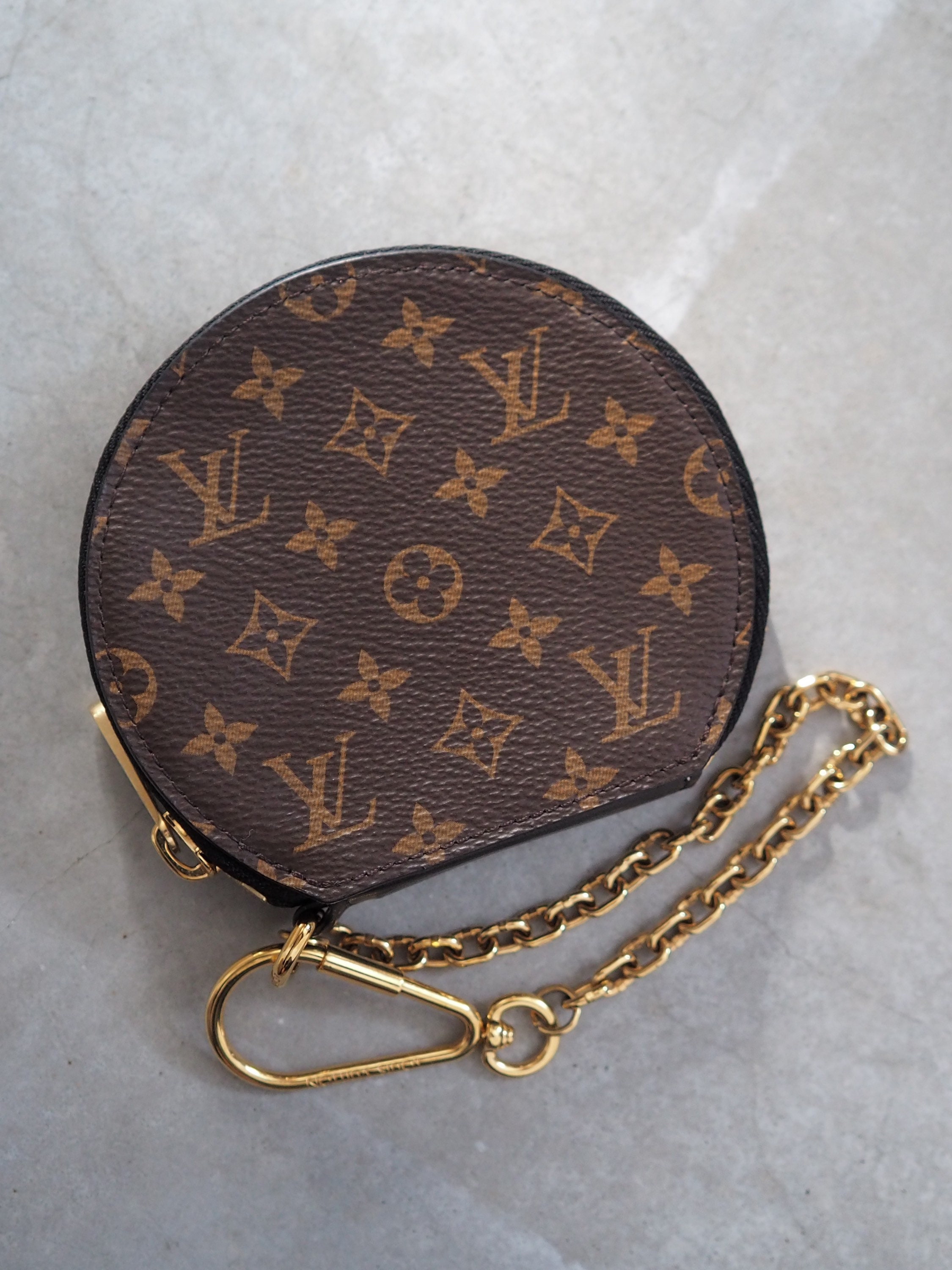 Louis Vuitton Boite Chapeau Coin Purse Monogram Canvas Micro Black, Brown