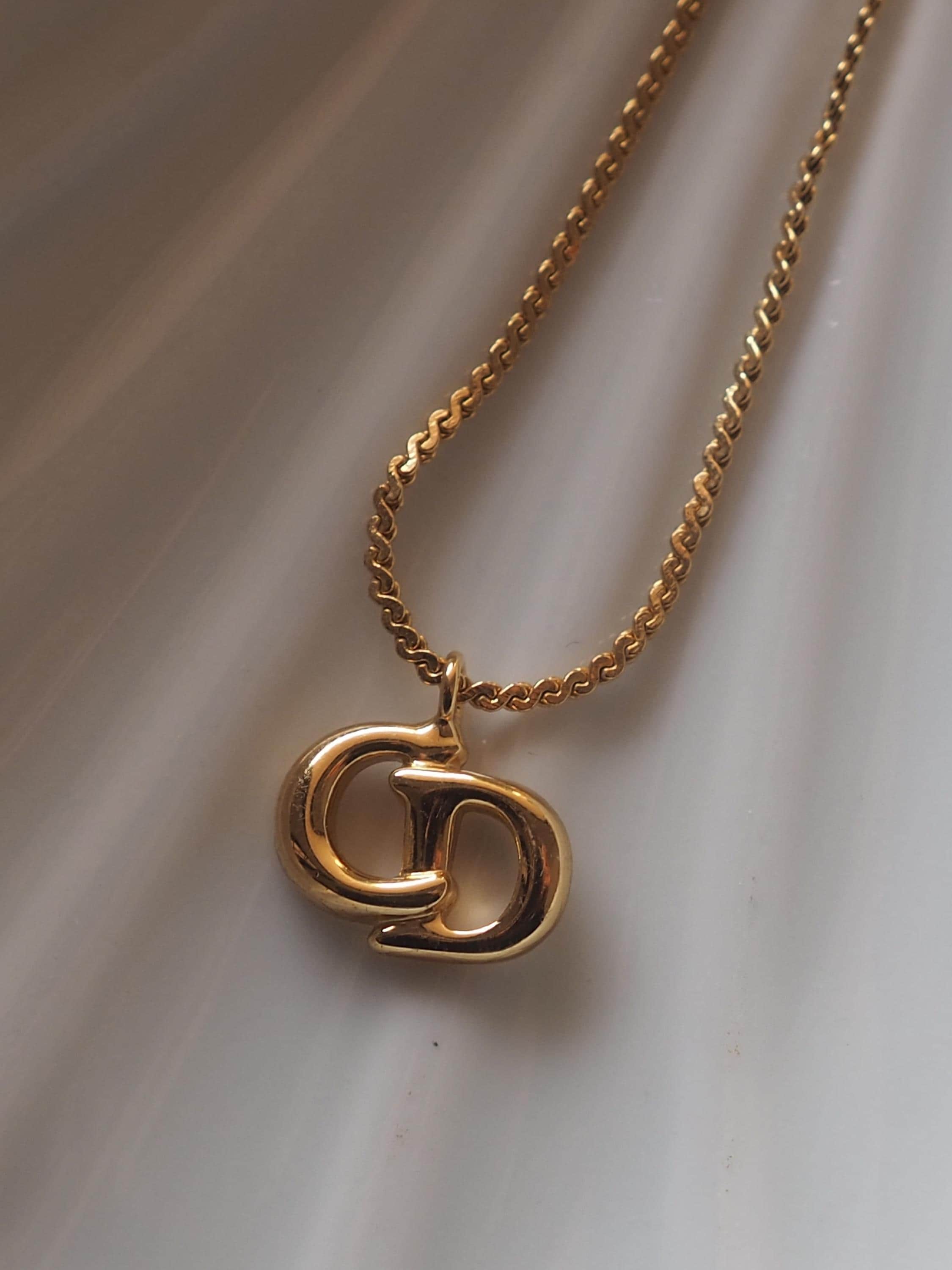 クリスチャン・ディオール ネックレス CDロゴ ヴィンテージ メタル