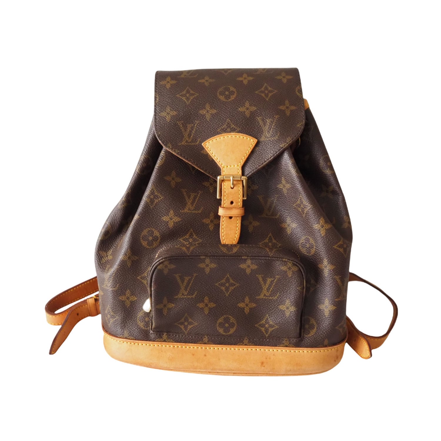 Auth Louis Vuitton LV Backpack Bag Montsouris MM Brown Monogram Pink Custom  Logo