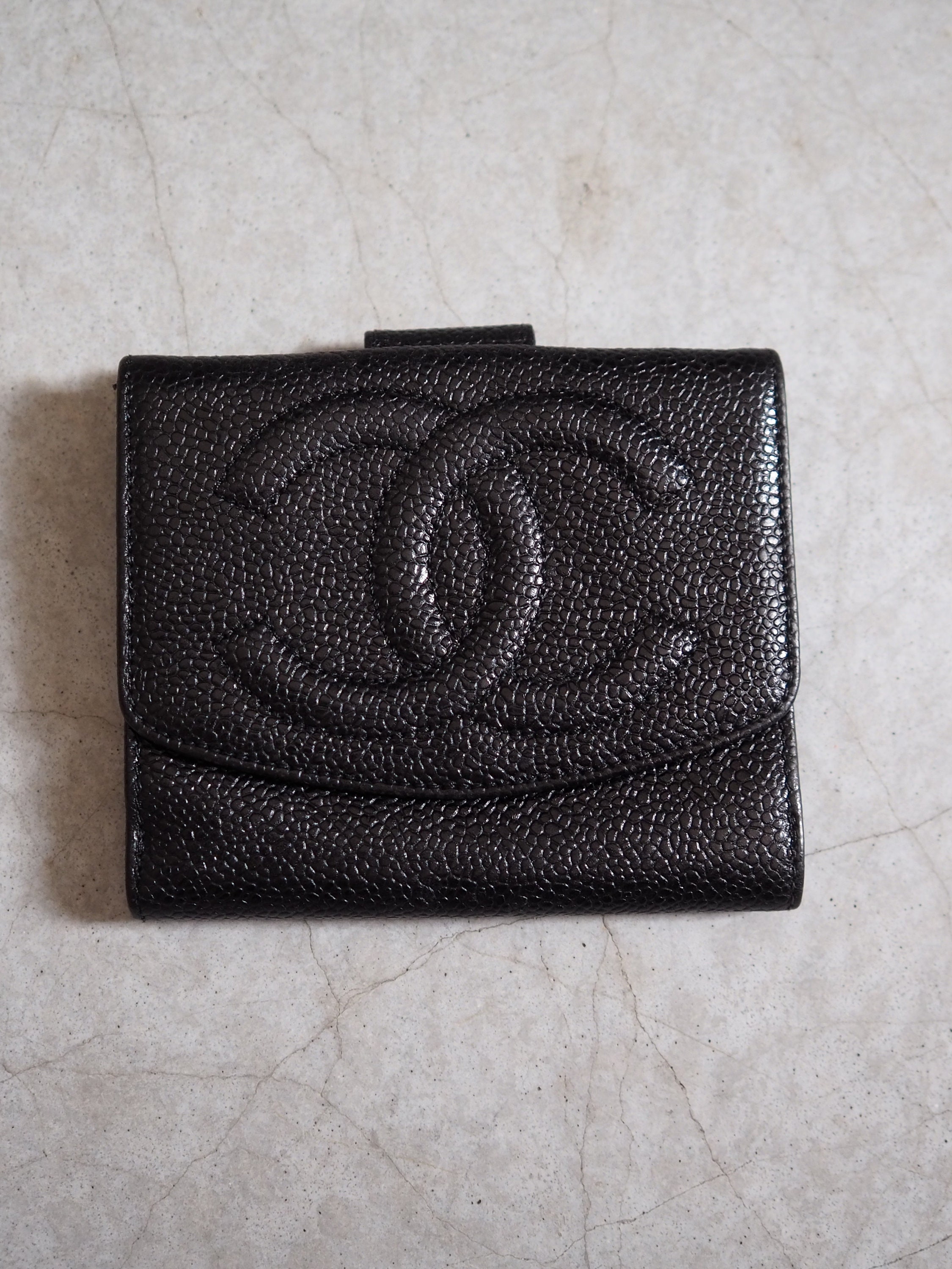 Custom painted Authentic Coco Chanel long wallet. Vintage Wallet