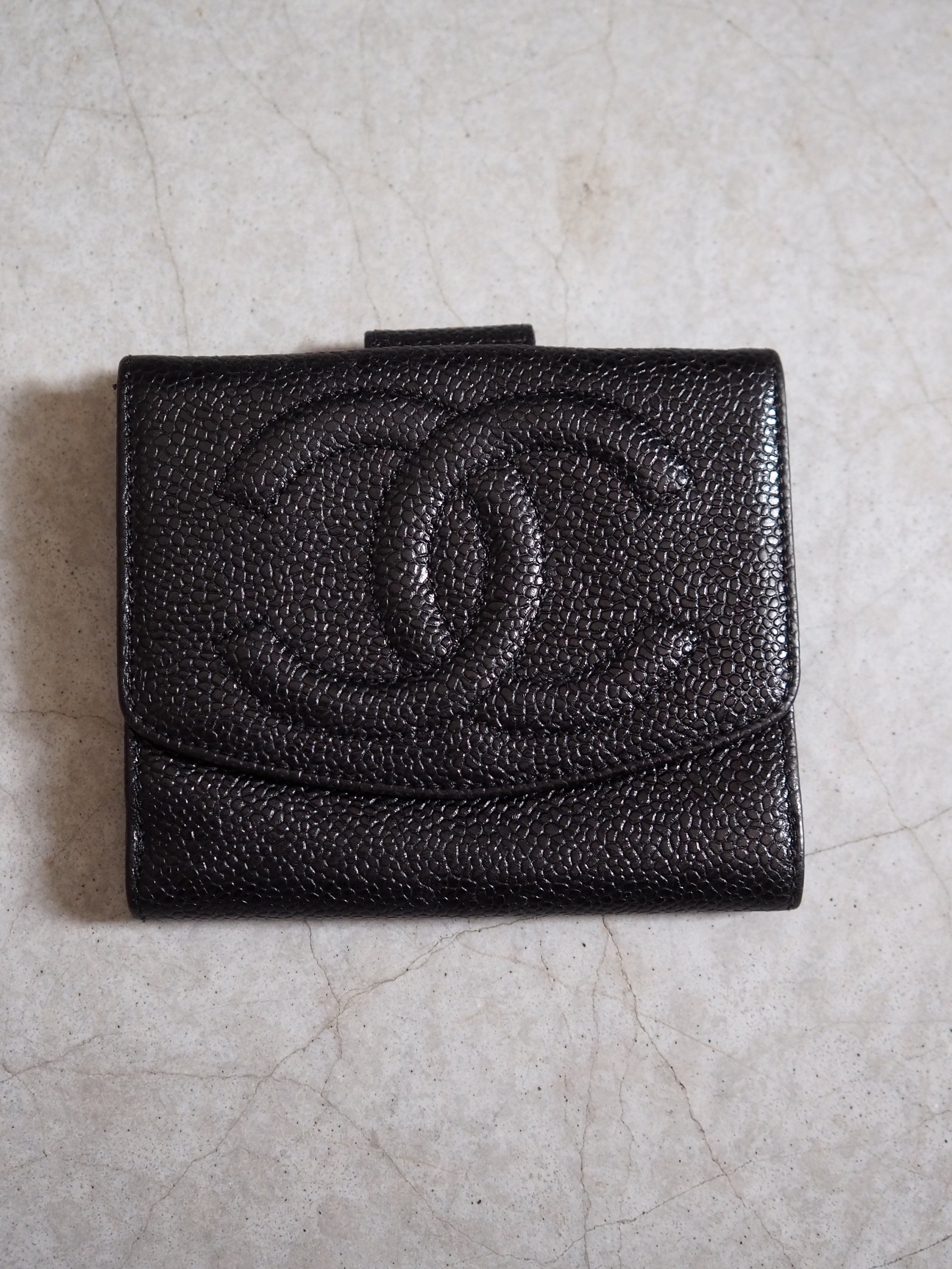 CHANEL Caviar Quilted 6 Key Holder Black 1220993