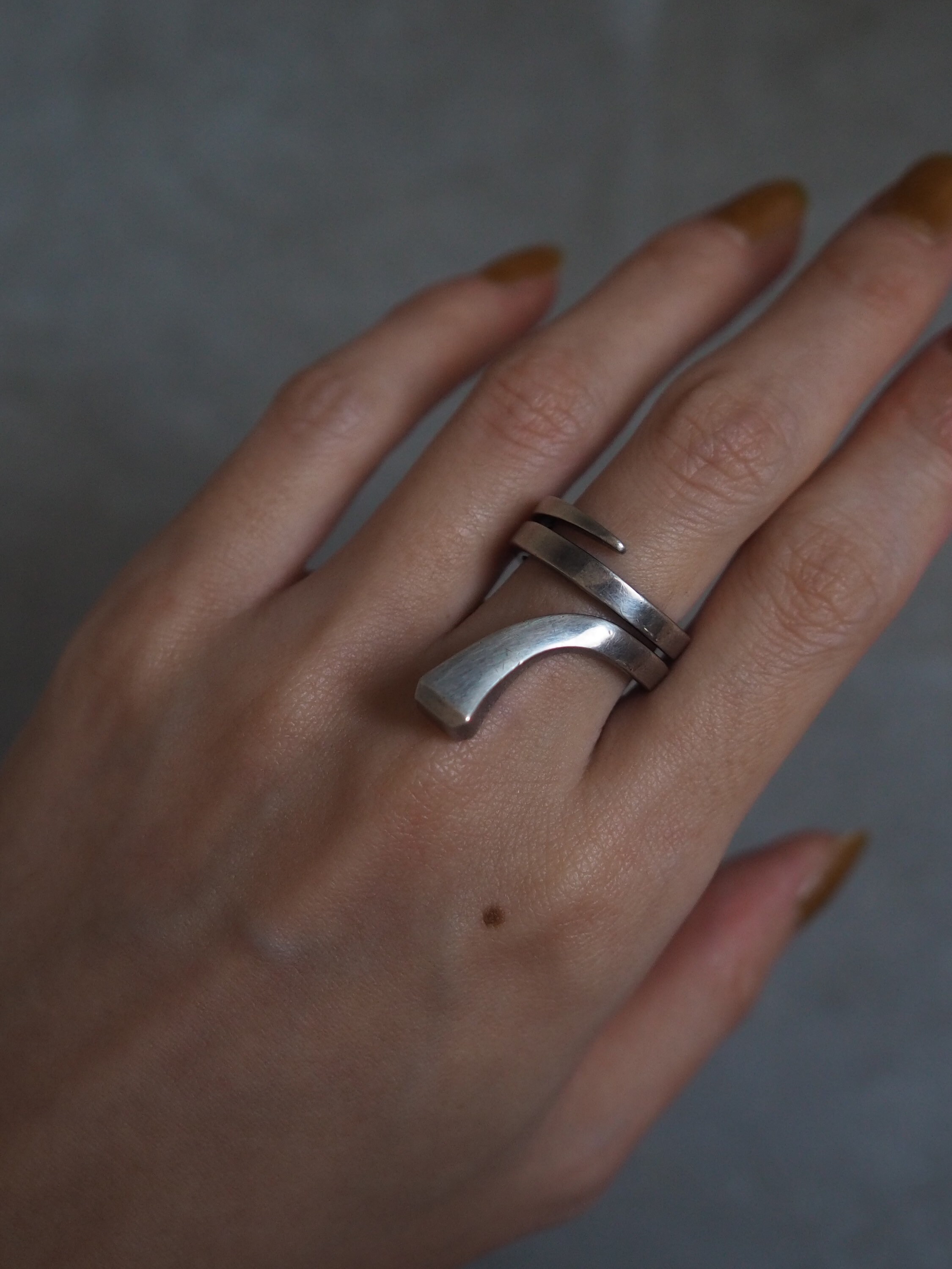 HERMES Clou De Forge Ring SV 925 Silver Size (US) 6.0