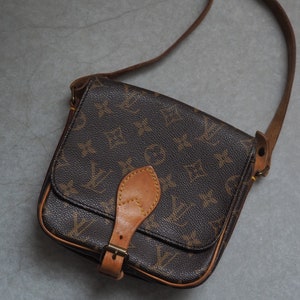 Leather Monogram Canvas Cartouchiere GM (Authentic Pre-Owned)