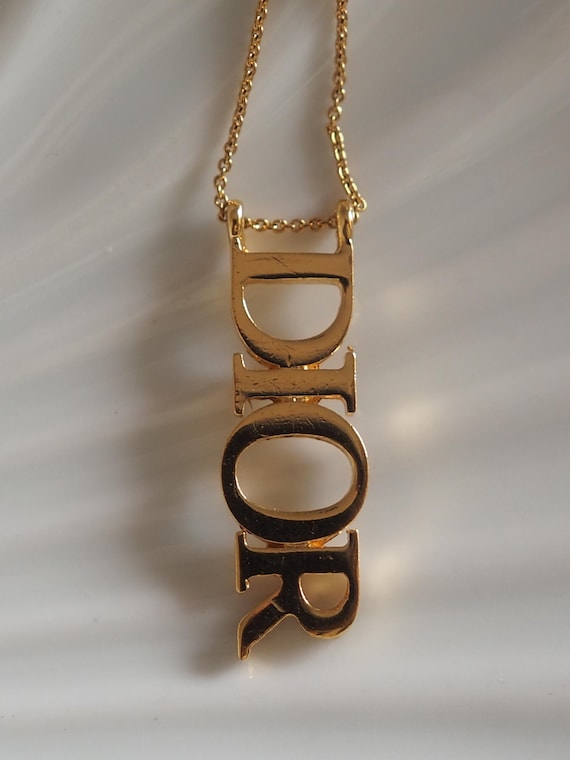 Christian Dior Necklace CD Logo Vintage Metal Gold Authentic - Etsy