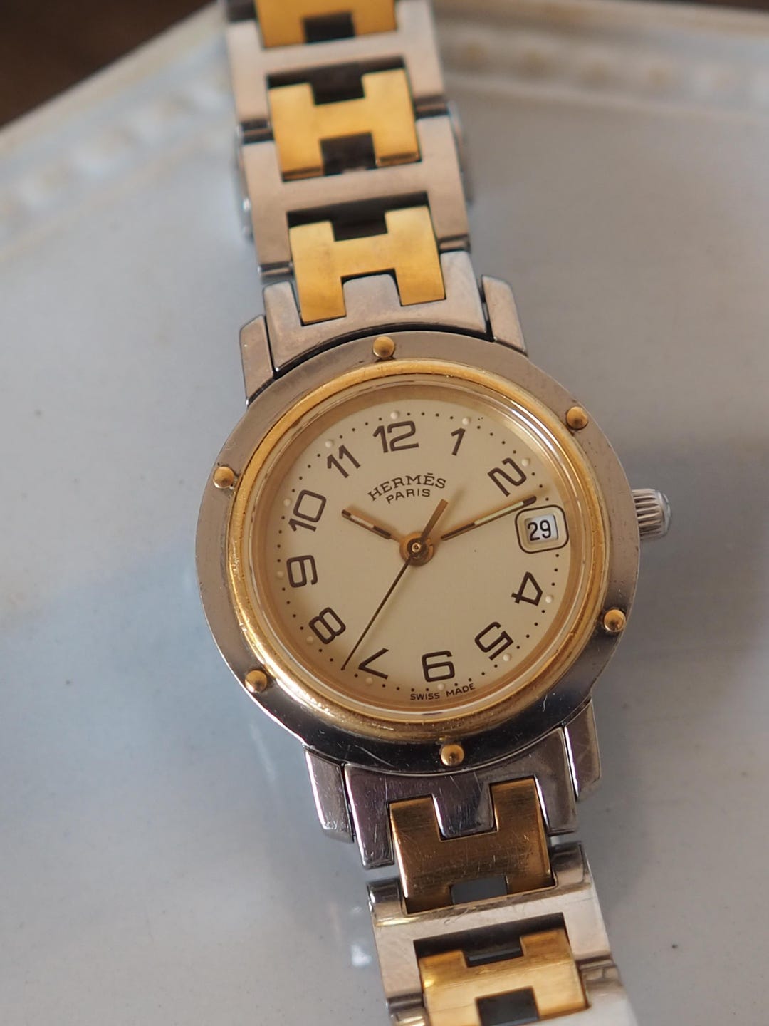 HERMES Clipper Watch Watches Stainless Steel Ladies Silver  display picture 3
