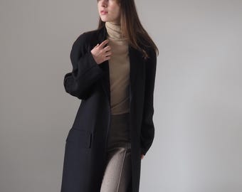ジャケット・アウター CELINE by Phoebe Philo Crombie Coat 42 Celine by Phoebe Philo Navy Shearling Leather Crombie Coat
