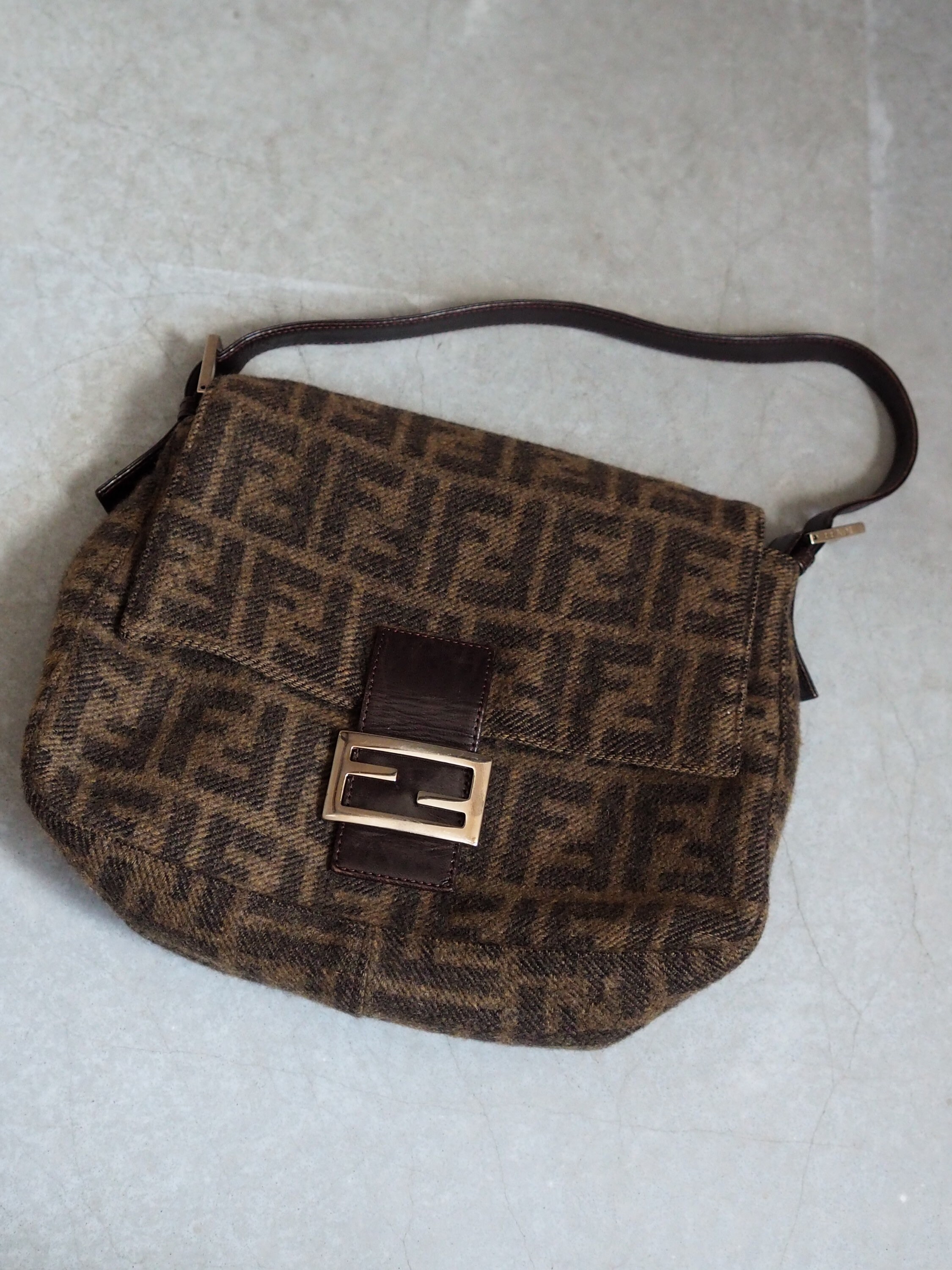 Fendi, Bags, Fendi Bucket Zucca Mama Shoulder Black Bag