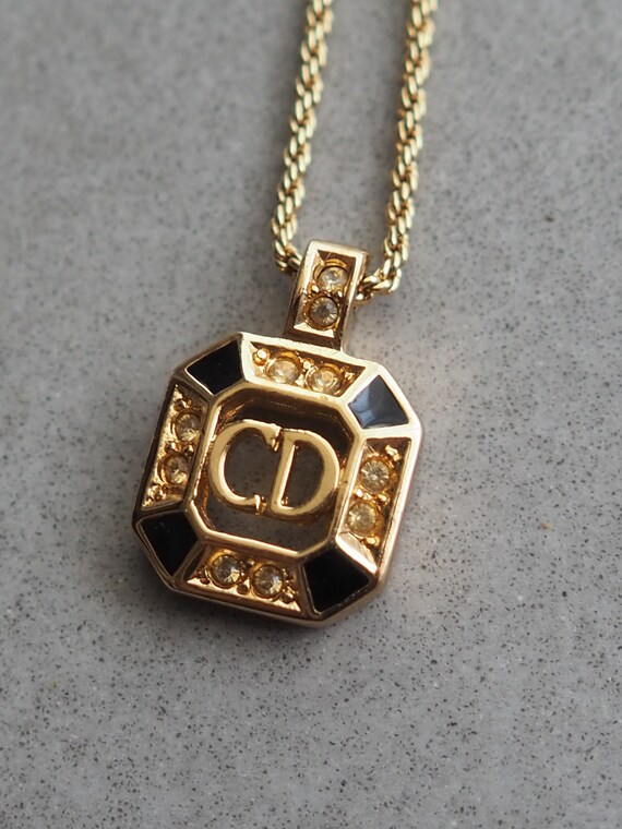 Christian Dior Gold CD Logo Chain Choker Necklace | Tokyo Roses Vintage