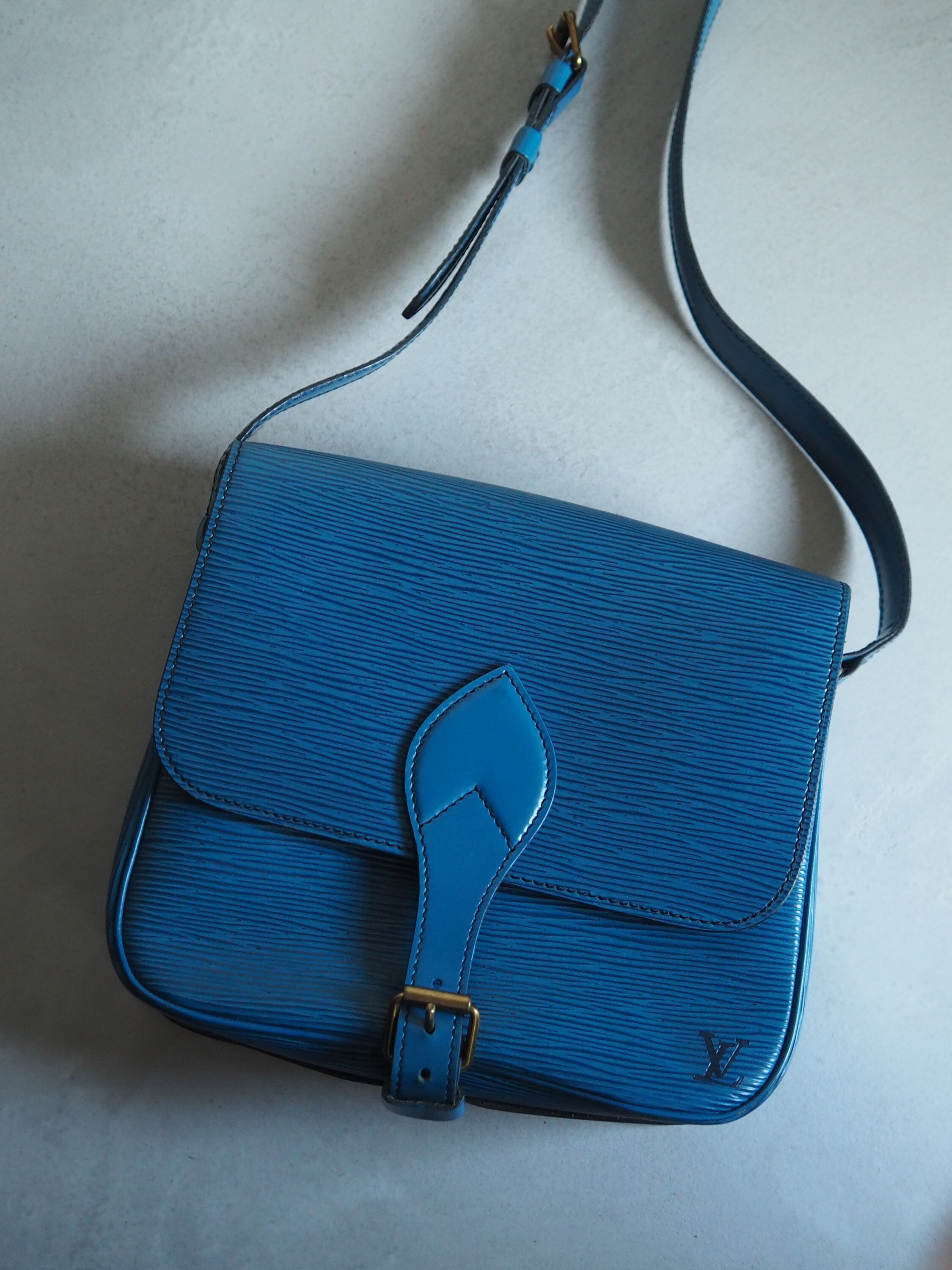 Louis Vuitton Cartouchiere Mini Shoulder Blue Leather for sale online