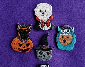 Custom Halloween Pets pin