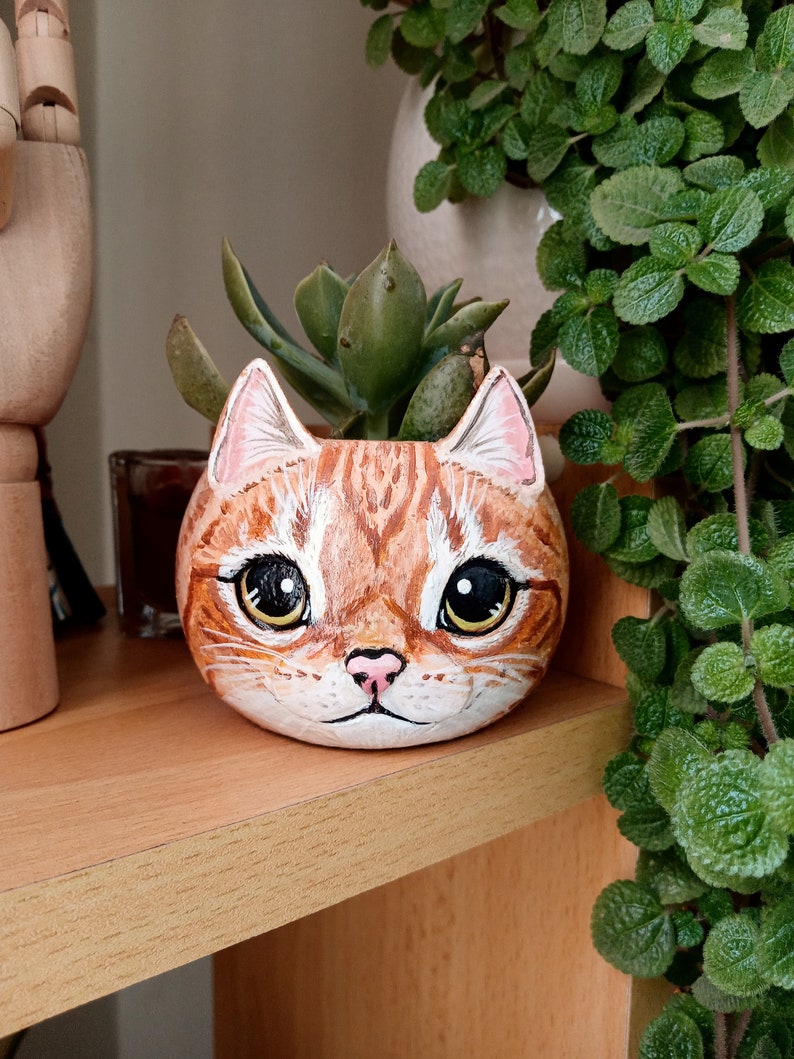 Cat Planter, Succulent Planter, Custom Pet Portrait image 1