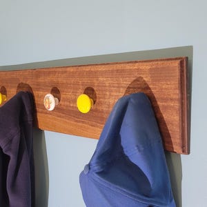 Poplar Coat Rack with  Porcelain Knobs Repurposed